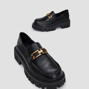 Leather Loafers with Chain